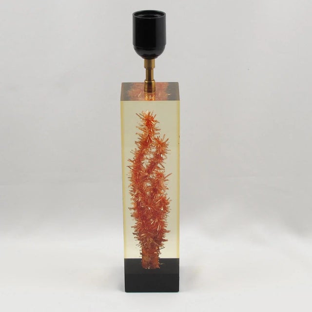 1960s Pierre Giraudon Resin Table Lamp With Inclusions, 1960s For Sale - Image 5 of 8