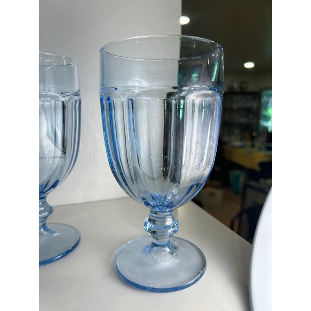 Contemporary Pair of 1990s Gibraltar Misty Blue Iced Tea Glasses by Libbey Glass Company For Sale - Image 3 of 9
