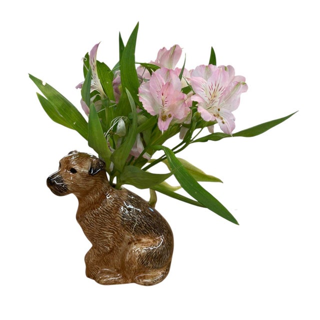 2000 - 2009 Vintage Italian Ceramic Border Terrier Bud Vase For Sale - Image 5 of 9
