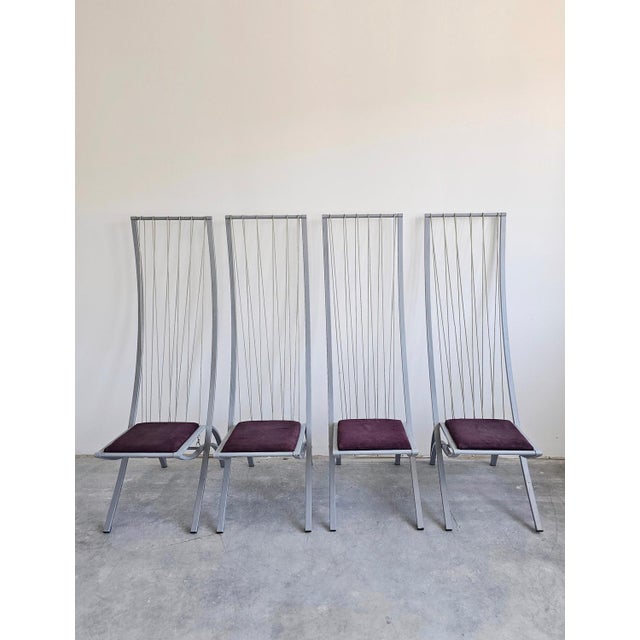 Postmodern Postmodern Sculptural Harp Dining Chairs from Dietrich Design, 1980s, Set of 4 For Sale - Image 3 of 17