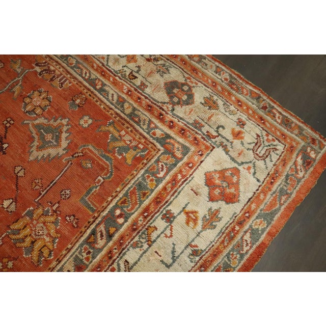 Pumpkin Orange Antique Square Large Oushak Rug - 12'5" x 14' For Sale - Image 11 of 14