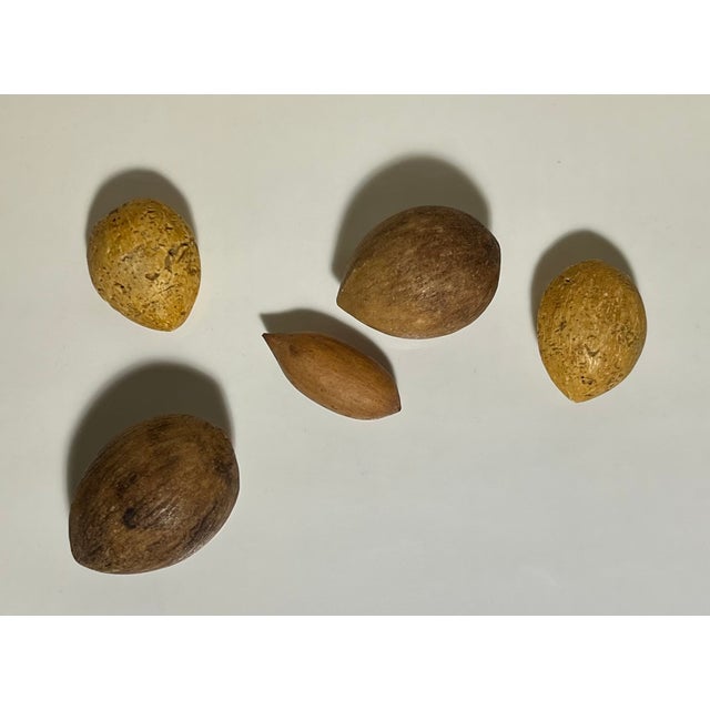 Antique Early 20th Century Italian Grand Tour Tromp l'Oeil Carved Marble / Stone Nuts - Almonds & Pecans For Sale - Image 4 of 9