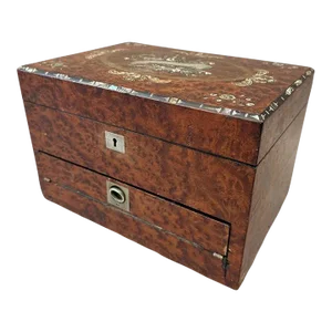 Mid 19th Century British Empire Travel Jewelry Box With Secret Writing Desk