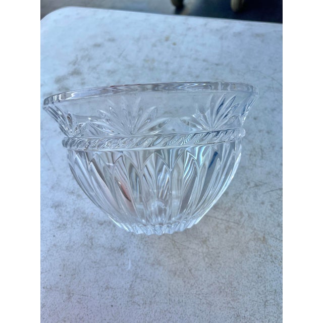 Cristal d' Arques Vintage French Cristal D’Arques Cut Lead Crystal Footed Centerpiece Bowl - "Carthage" Pattern For Sale - Image 4 of 10