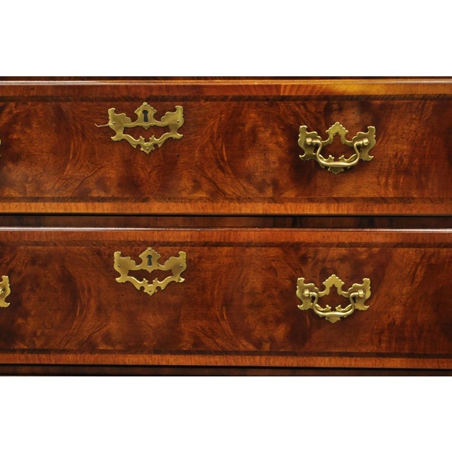 Henredon Aston Court Burl Wood Georgian Mahogany Tall Chest Highboy Dresser For Sale In Philadelphia - Image 6 of 12