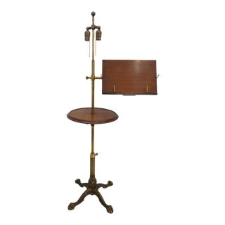 Antique 19c Style John Carter "Literary Machine" Adjustable Lectern Floor Lamp For Sale