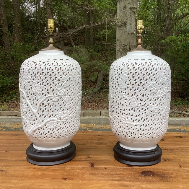 Wood Pair of Mid 19th Century Blanc De Chine Table Lamps For Sale - Image 7 of 12