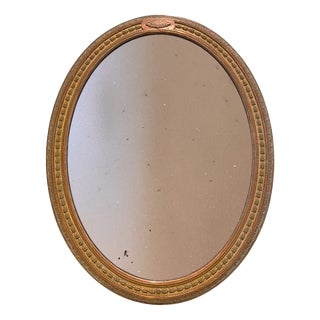 19th Century English Oval Giltwood Mirror with Mercury Glass For Sale