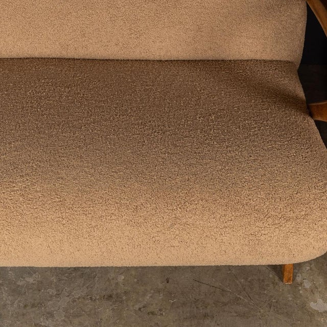 20th Century Italian Sofa and Armchairs in Toffee Bouclé by Paulo Buffa, 1950s, Set of 3 For Sale - Image 17 of 18