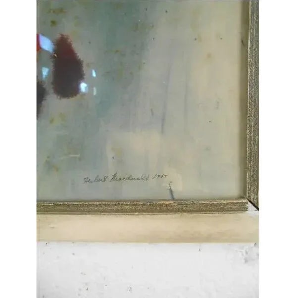 Mid 20th Century Vintage Abstract Watercolor Painting by Herbert MacDonald For Sale - Image 4 of 7