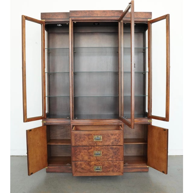 Vintage Hickory Manufacturing Company Burl Wood Cabinet For Sale In Austin - Image 6 of 18