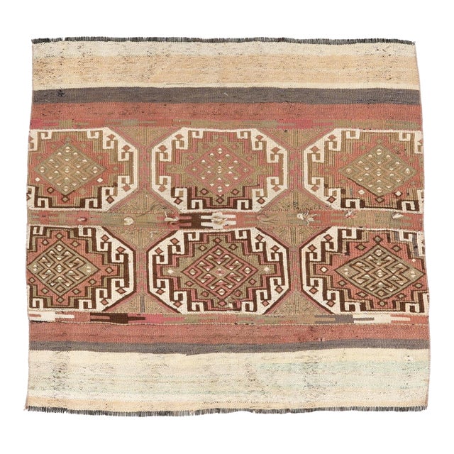 Decorative Vintage Kilim Rug - 3`11″ X 4`2″ For Sale