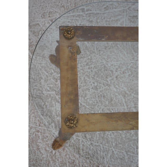Vintage Bronze Swan Frame Glass Top Coffee Table For Sale - Image 9 of 13