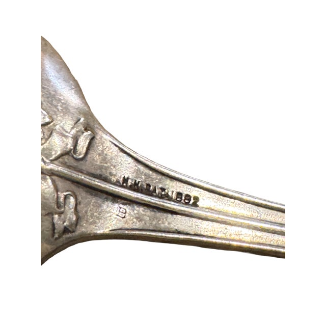 Metal 1900s Giles and Bros. Set of 6 "Grecian" Pattern Coin Silver Teaspoons. Antique For Sale - Image 7 of 7