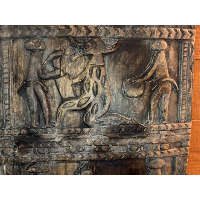 (Circa1880-1950) Hand Carved From Single Slab of Yoruba Art Nigerian Tribal African Dogon Door Panel For Sale In Portland, OR - Image 6 of 11