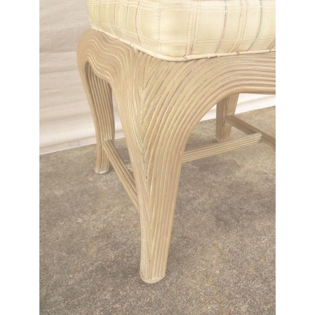 French Vintage French Regency Sculpted Wicker Footstool For Sale - Image 3 of 5