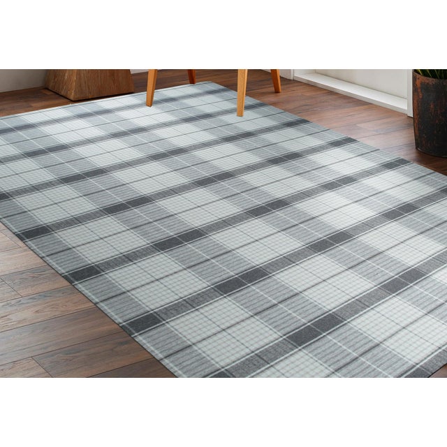 Contemporary 8x10 Lila Bianca Gray Geometric Modern Flatweave Wool Carpet Rug For Sale - Image 3 of 8