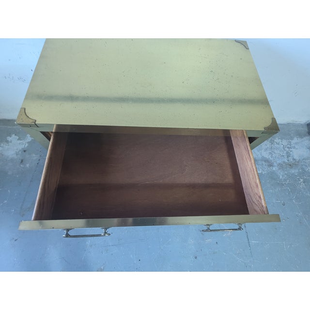 Vintage Brass Ming Style 3 Drawer Chest For Sale - Image 4 of 7