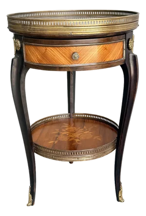 Louis XVI Style Mahogany and Marble Top Bouillotte Table, 19th Century