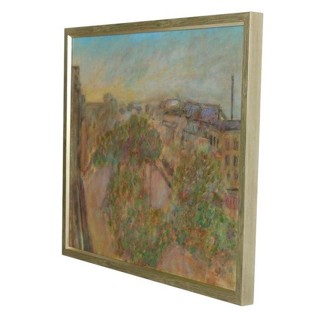 An Oil on Canvas Painting of Roof Tops in Paris For Sale - Image 4 of 4