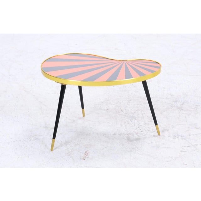 Black Vintage Kidney-Shaped Table with Pattern, 1960s For Sale - Image 8 of 8