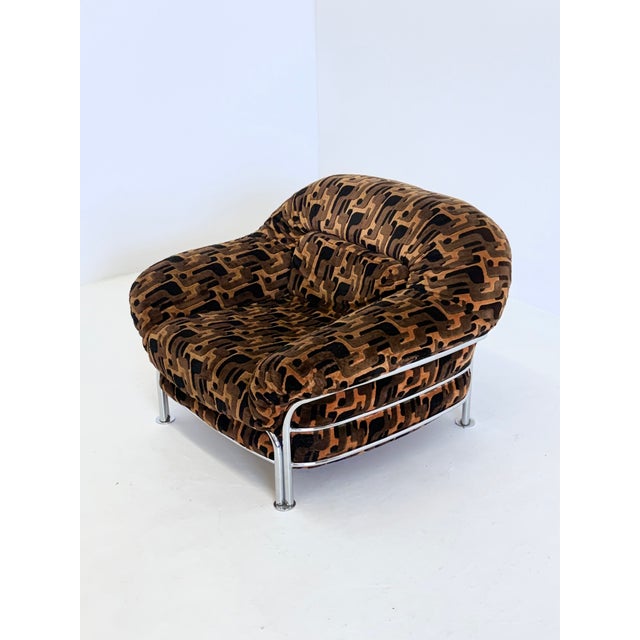 Vintage Italian Lounge Chair with Tubular Frame, 1970s For Sale - Image 12 of 14