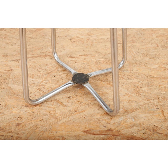 Chrome-Plated Steel Tube Stool with Black Lacquered Wood Seat, Switzerland, 1930s-1940s For Sale - Image 5 of 11