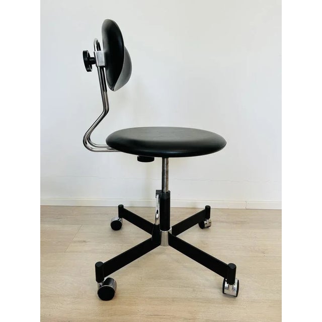 Mid-Century Modern Vintage Black Kovona Office Stool Model Z-370, 1960s For Sale - Image 3 of 12