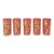 1940s Mid-Century Modern Culver Red and 22k Gold Paisley Tumbler Glasses, Set of 5 For Sale