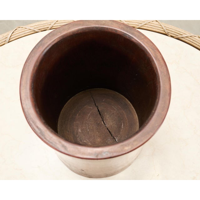 Wood Large Chinese Export Hardwood Scholar's Brush Pot Vessel For Sale - Image 7 of 16
