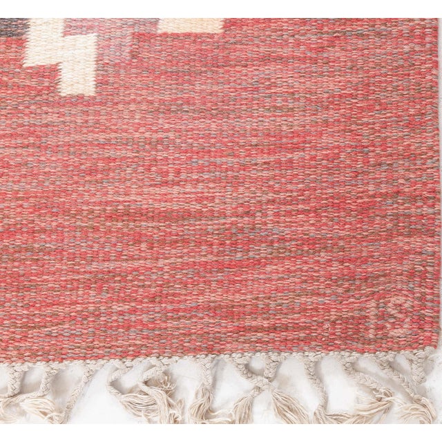 1950s Doris Leslie Blau Vintage Swedish Flat Woven by Ingegerd Silow For Sale - Image 5 of 9