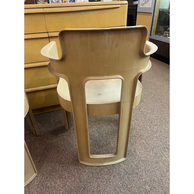 1960s Syroco Mid Century Modern Plastic Chairs Set of 2 Signed For Sale - Image 10 of 12