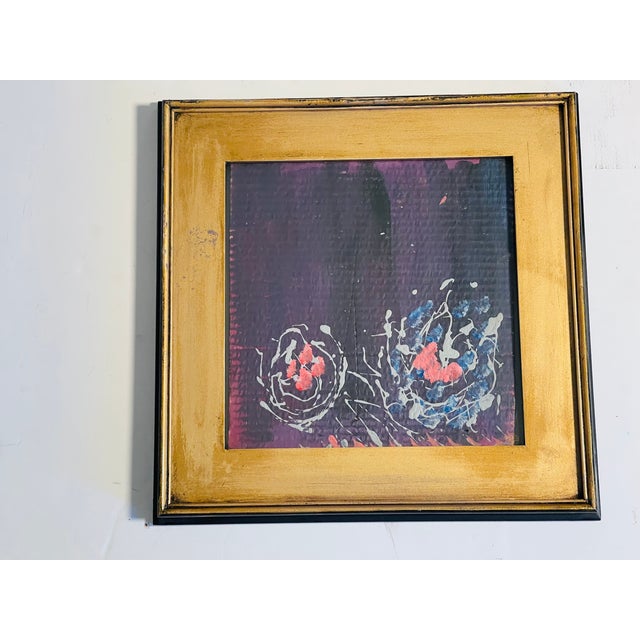 2000 - 2009 Abstract Modern in Purple by Elia in a Gold Frame For Sale - Image 5 of 7