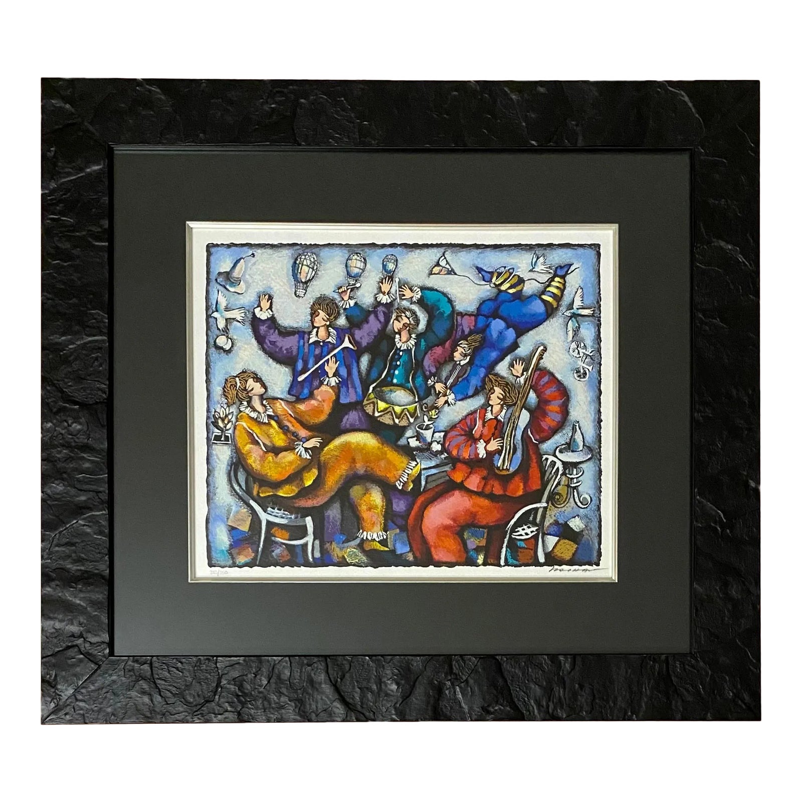 Michael Kachan Original Color Lithograph Featuring Musicians
