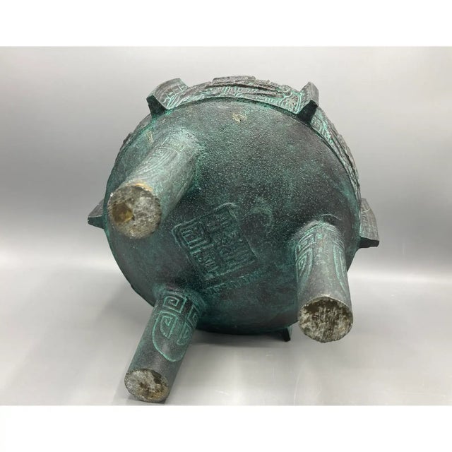 1970s James Mont Verdigris Ice Bucket 10.5" For Sale - Image 5 of 7