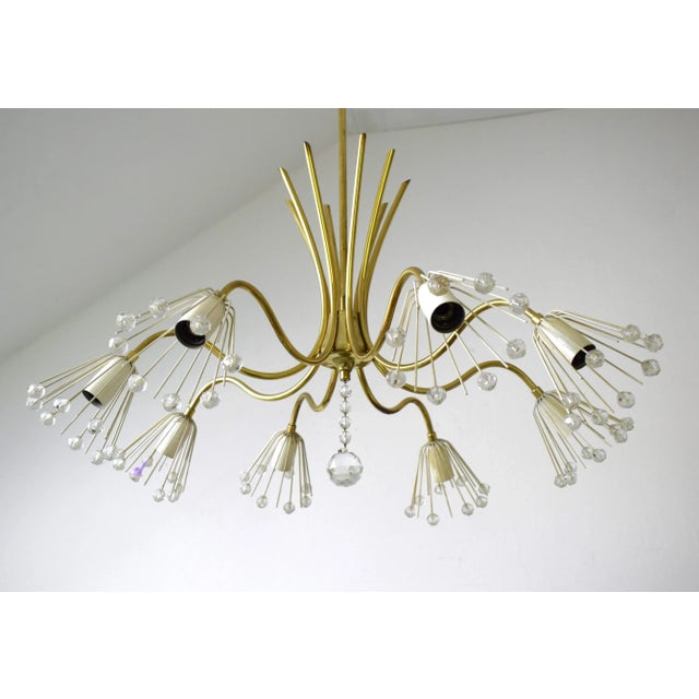 1950s Large Brass and Crystal Chandelier by Emil Stejnar, Nikoll, Austria, 1950s from Rupert Nikoll For Sale - Image 5 of 5