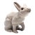VTG Studio Pottery Rabbit Sculpture White Glaze Glass EyesTerracotta 9" For Sale
