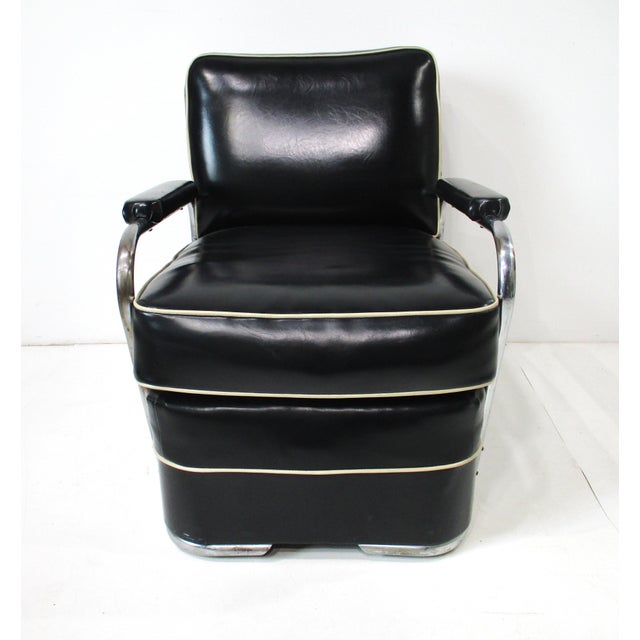 Metal Art Deco Gilbert Rohde Styled Streamline Lounge Chair For Sale - Image 7 of 12
