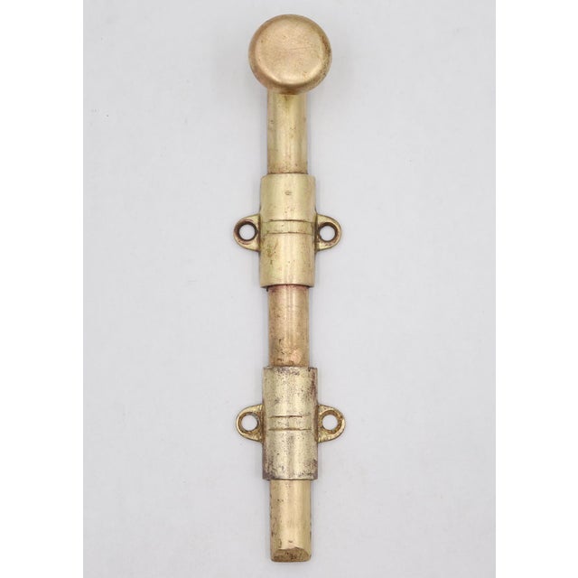Traditional Vintage 6.625 In. Brass Surface Door Bolt For Sale - Image 3 of 7