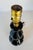 1960's Mid-Century Modern Glossy Black Ceramic Gold Spatter Table Lamp 16.25" For Sale - Image 4 of 7