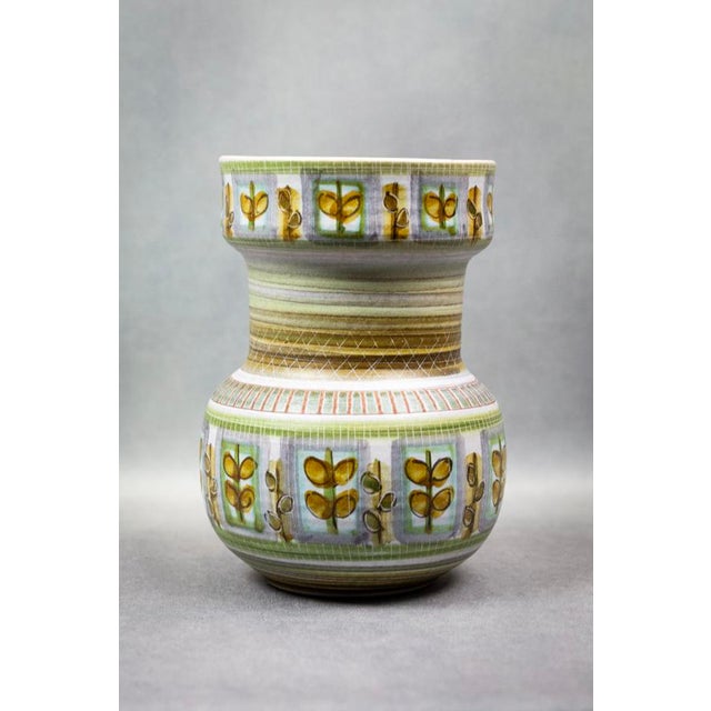 Mid-Century Hand-Painted Glazed Stoneware Vase with Foliage Frieze by Marcel Guillot, France, 1950s-1960s For Sale - Image 11 of 11