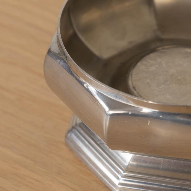 Silver 1930s French Art Deco Pewter Octagon Dish For Sale - Image 8 of 10