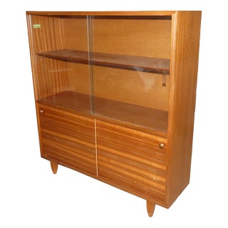 Vintage Display Cabinet in Teak and Walnut, 1960s For Sale
