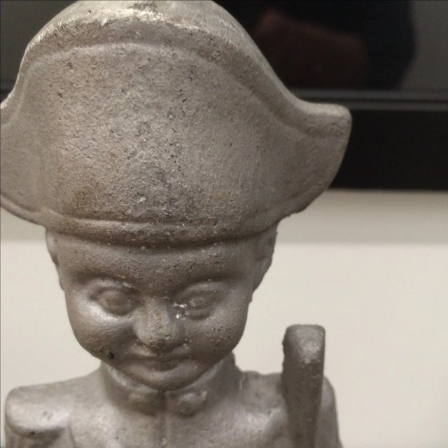 Mid 20th Century Vintage Metal Soldier Figure on Base For Sale - Image 5 of 7