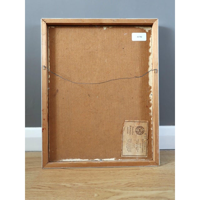 1961 Mid-Century Modern 'Seated Harlequin' Swedish Geometric Figurative Oil Painting, Framed For Sale - Image 10 of 10