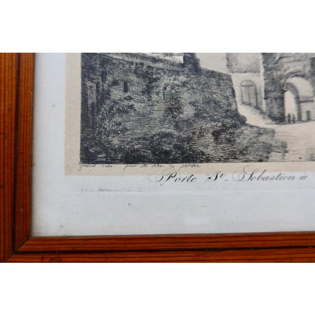 French Pair of Antique Framed Engravings — Granet, Roman Architecture, 19th Century For Sale - Image 3 of 8