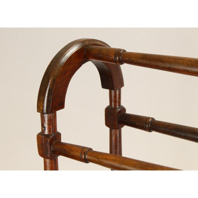 19th C. Victorian Quilt / Blanket Rack Stand Arched Turned Wood, New England For Sale In Houston - Image 6 of 16