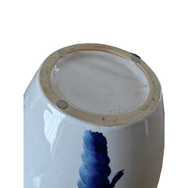 Modern Blue and White Brushstroke Porcelain Vase For Sale - Image 10 of 12