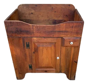 Early American Primitive Antique Country Pine Dry Sink Cabinet