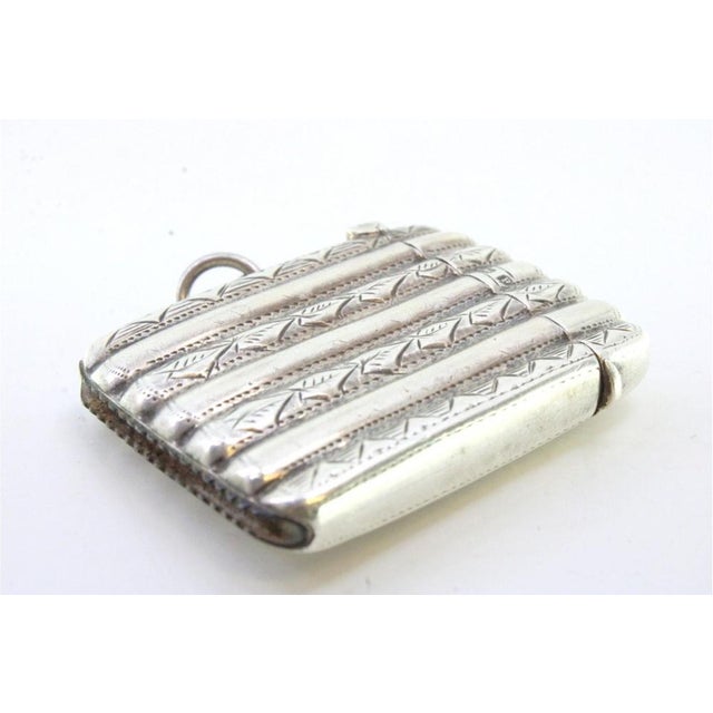 Silver Matchbox with Reliefs and Fluted Engravings For Sale - Image 4 of 8